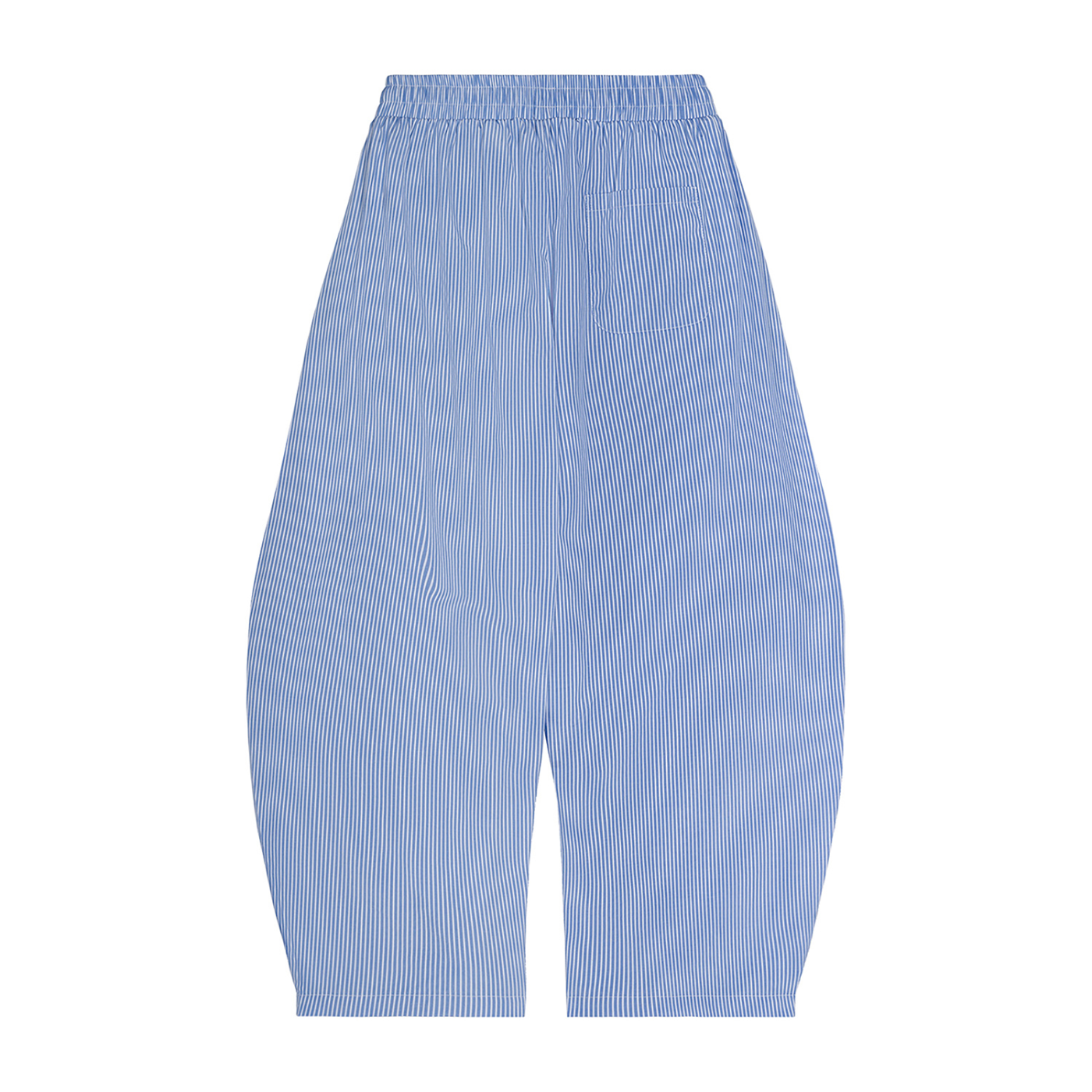VERTICAL STRIPE DRAWSTRING BARREL TROUSERS