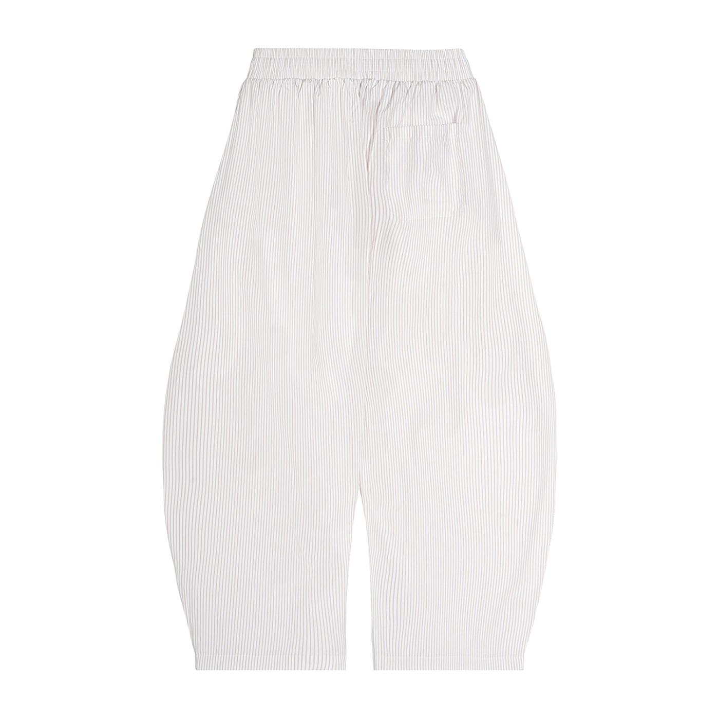 VERTICAL STRIPE DRAWSTRING BARREL TROUSERS