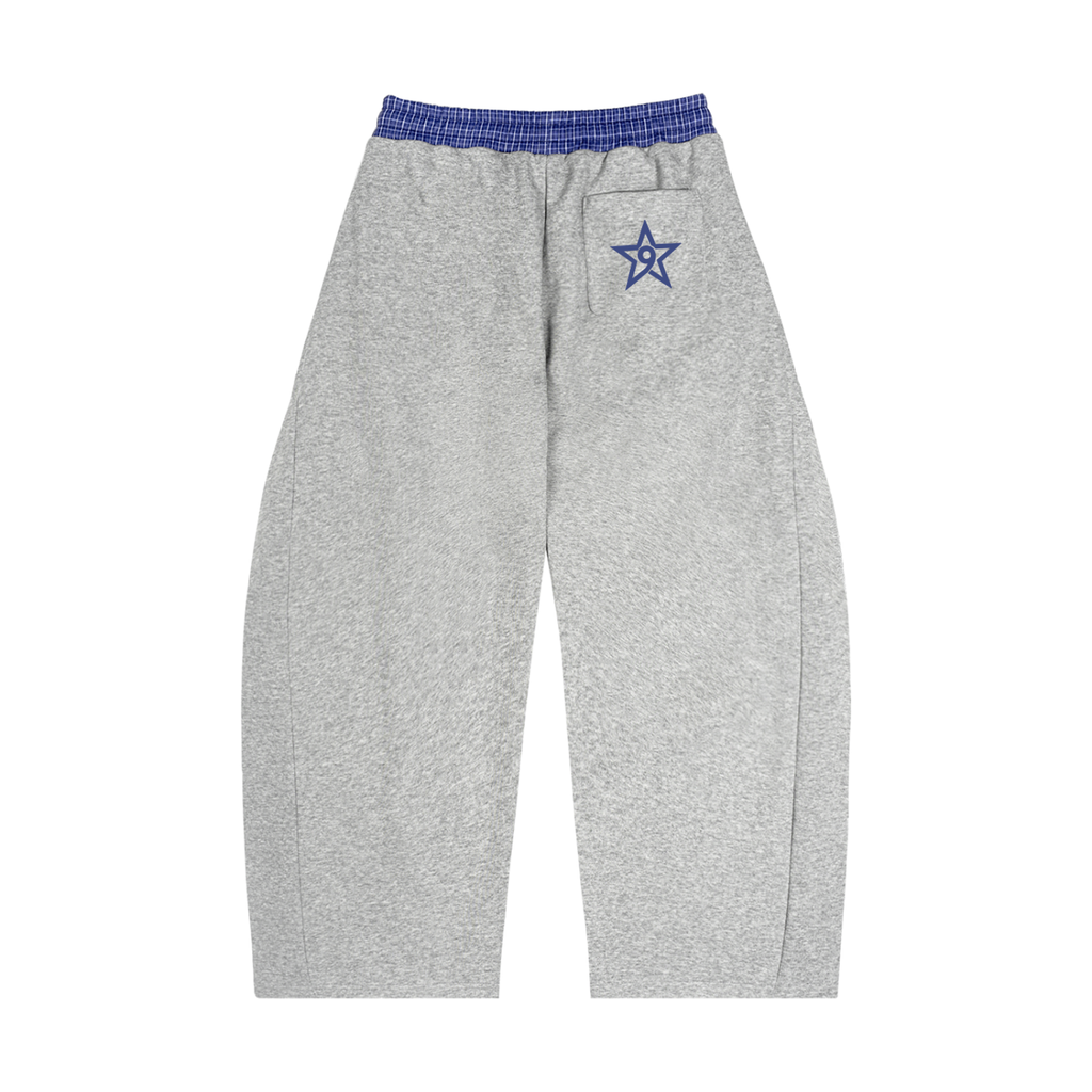 PLAID WAISTBAND BARREL SWEATPANTS