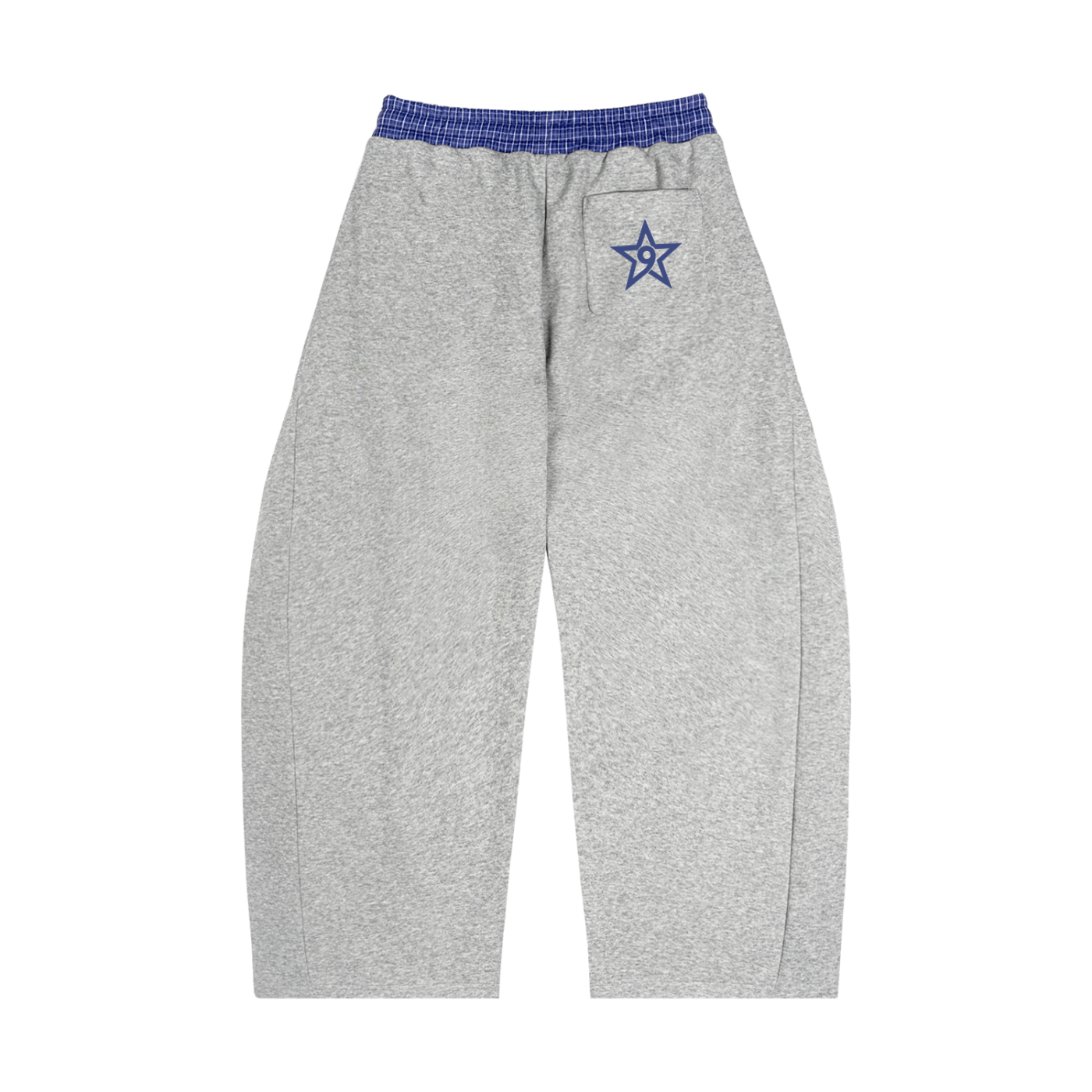 PLAID WAISTBAND BARREL SWEATPANTS