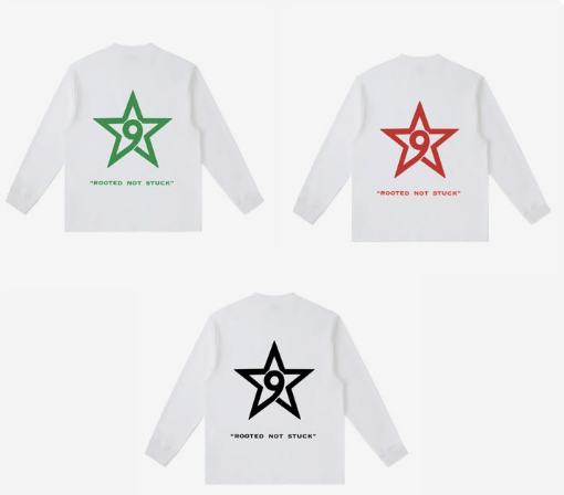 bundle ROOTED STAR-ESSENTIAL CREWNECK LONG-SLEEVE (WHITE)
