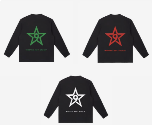 bundle ROOTED STAR-ESSENTIAL CREWNECK LONG-SLEEVE (BLACK)