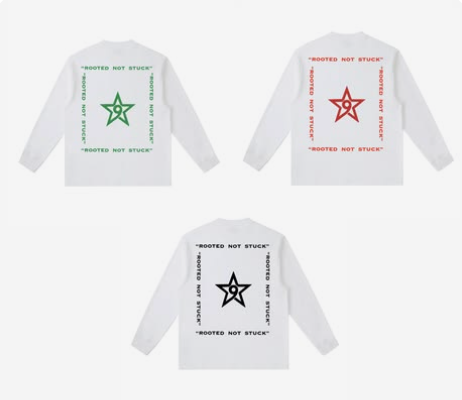 bundle ROOTED NOT STUCK-ESSENTIAL CREWNECK LONG-SLEEVE (WHITE)