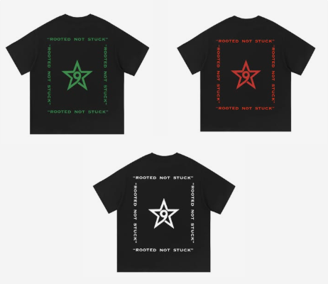 bundle ROOTED NOT STUCK-ESSENTIAL COTTON T-SHIRT (BLACK)