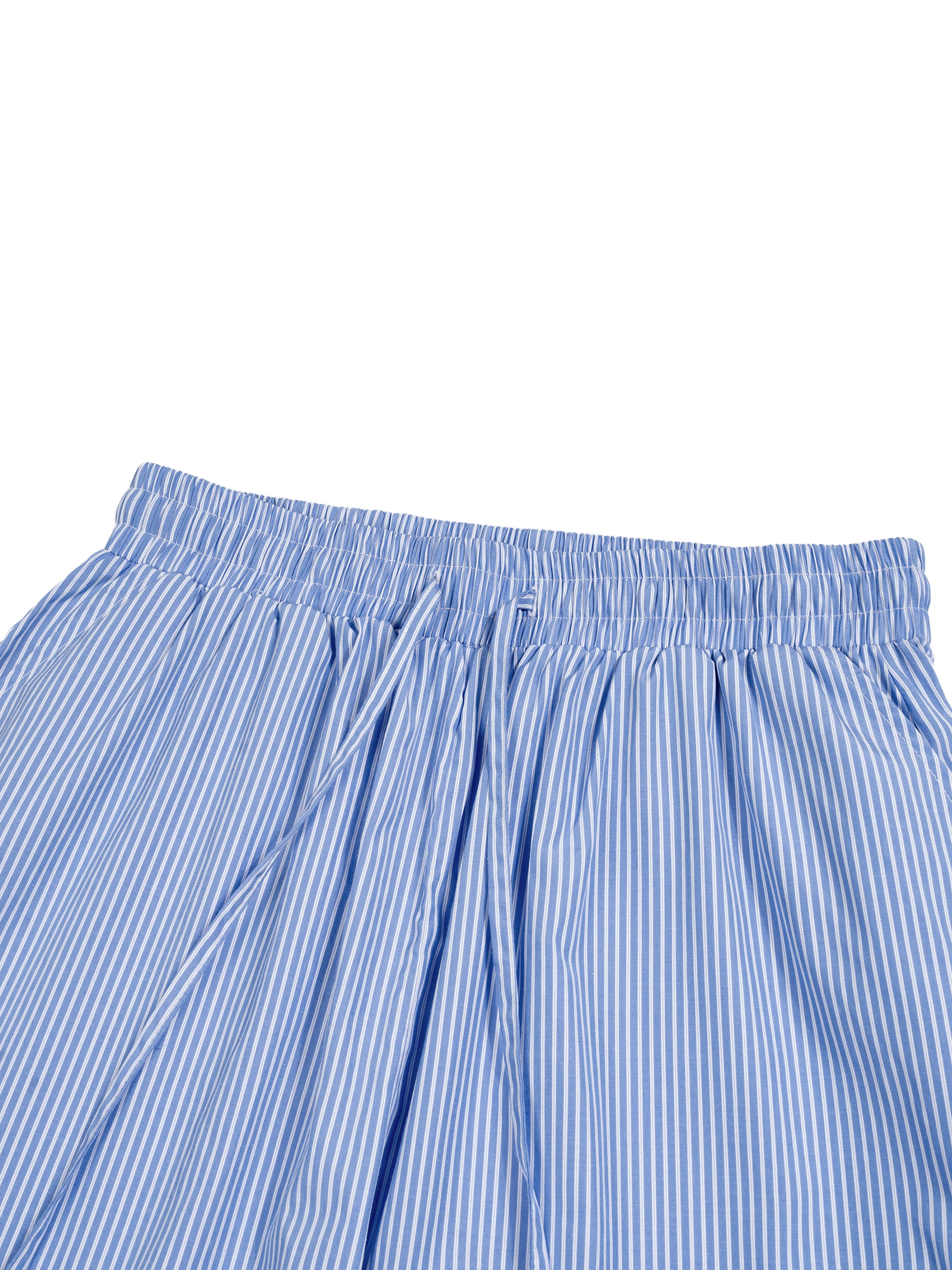 VERTICAL STRIPE DRAWSTRING BARREL TROUSERS